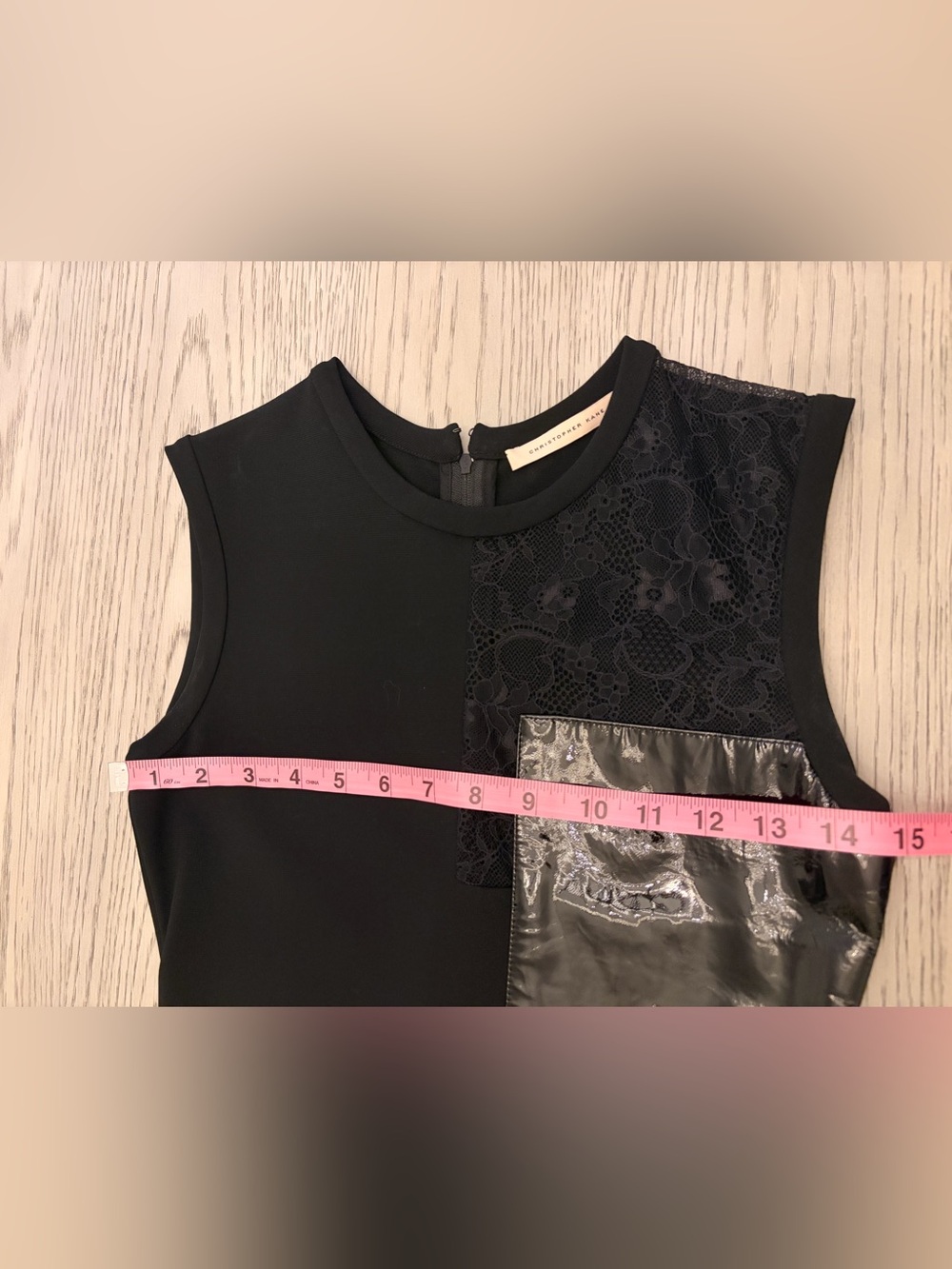 Christopher Kane Lace & Patent Leather Black Sheath Dress Size S - Picture 12 of 14
